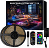 40ft COB RGB+IC LED Strip Lights, Bright Dream Color COB LED Light Strip with RF Remote App Control Music Sync Color Changing for Game Room Bedroom Kitchen Lighting Home Decor（2 Rolls）