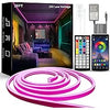 BUNACET 52FT COB RGB+IC LED Strip Lights, Bright Dream Color COB LED Light Strip with RF Remote App Control Music Sync Color Changing for Game...