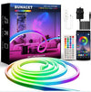 BUNACET 52FT COB RGB+IC LED Strip Lights, Bright Dream Color COB LED Light Strip with RF Remote App Control Music Sync Color Changing for Game...